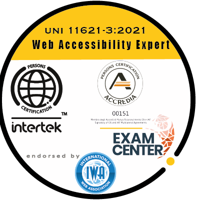 badge: UNI 11621-3:2021 Web Accessibility Expert endorsement by IWA